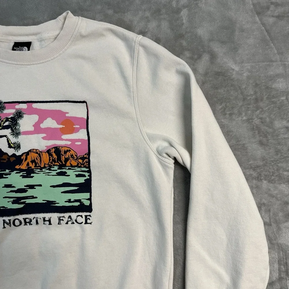 The North Face Graphic Crewneck Sweatshirt Desert Landscape Logo Mens M EUC